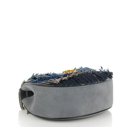 Chloe Suede Fringe Drew Shoulder Bag Velvet Grey 4 of 6