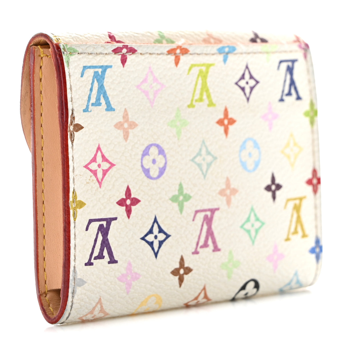 Monogram Multicolor Business Card Holder White