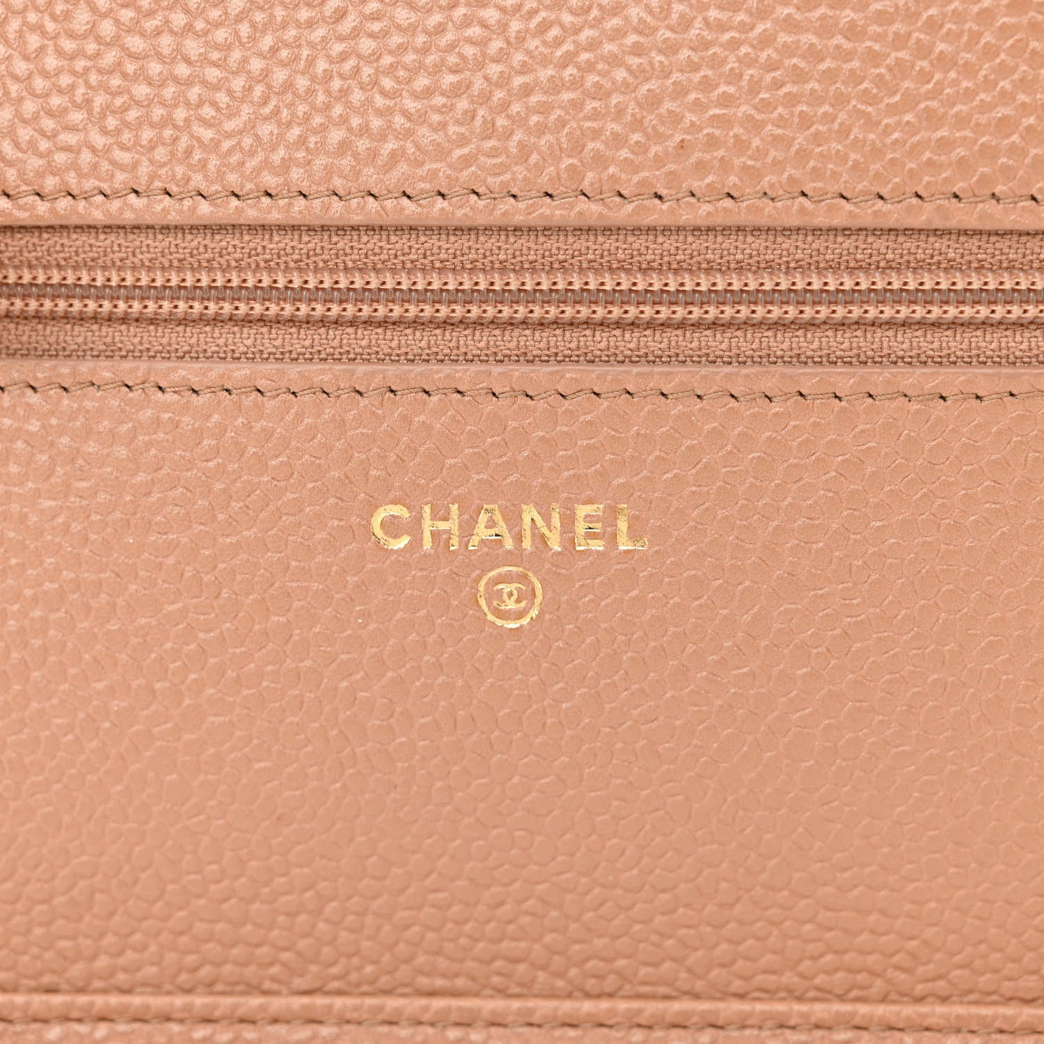 Chanel Caviar Quilted Golden Class Wallet On Chain WOC Beige 6 of 12