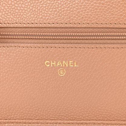 Chanel Caviar Quilted Golden Class Wallet On Chain WOC Beige 6 of 12