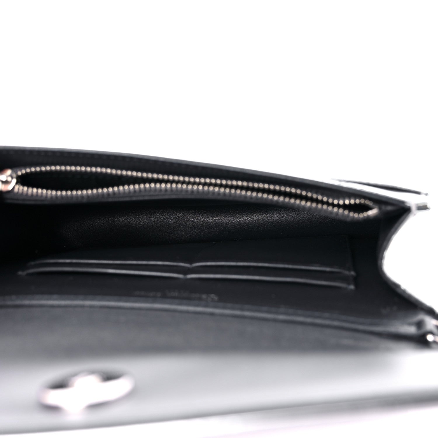 Christian Dior Metallic Patent Micro-Cannage Diorama Wallet on Chain Pouch Silver 5 of 12