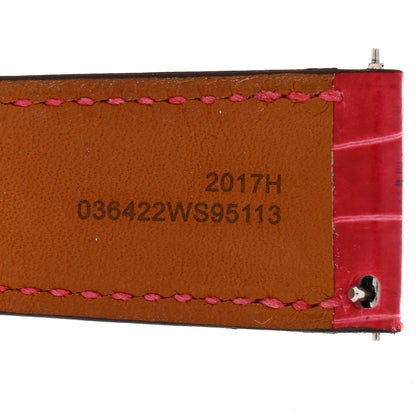 Hermes Alligator Heure H Hour Watch 30mm Strap Framboise 4 of 6