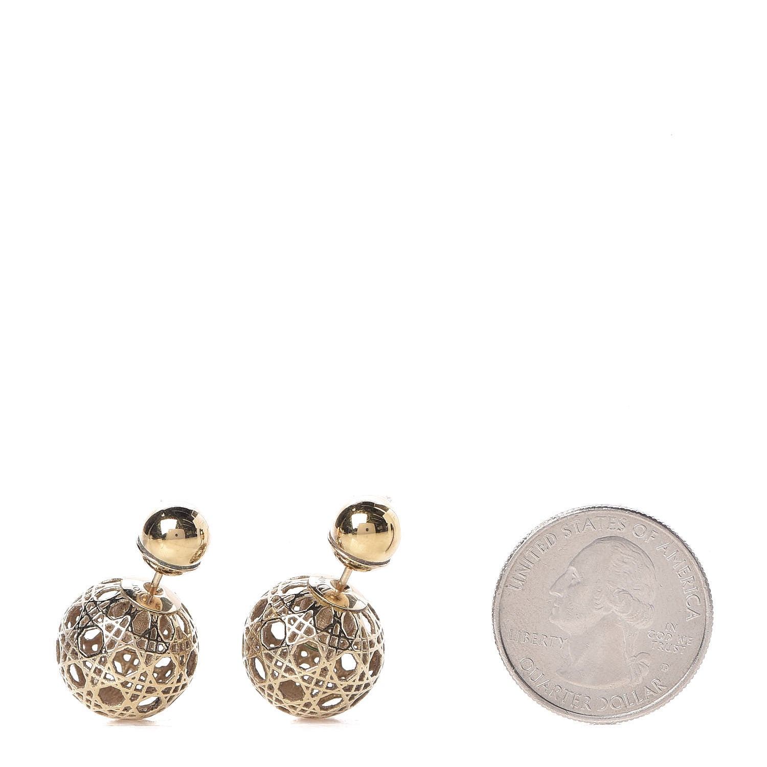 Christian Dior Cannage Mise En Dior Tribal Earrings Gold 2 of 3