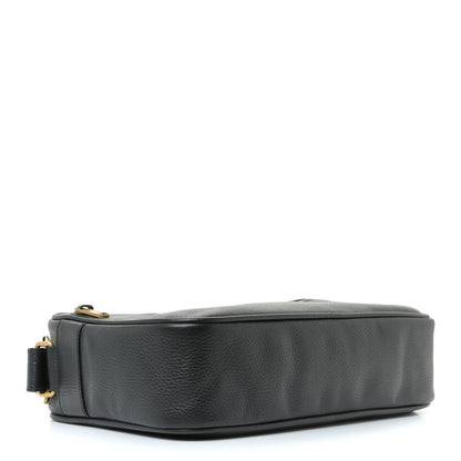 Gucci Pebbled Calfskin Logo Messenger Bag Black 4 of 11
