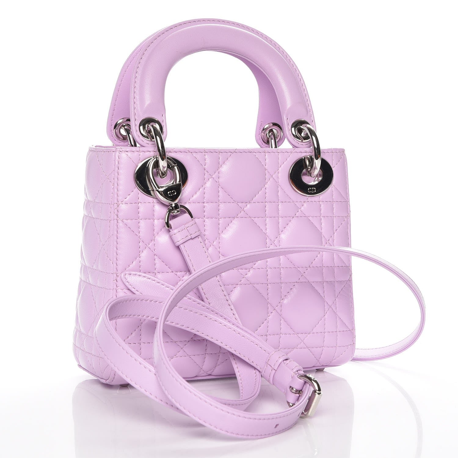 Christian Dior Lambskin Cannage Mini Lady Lilac 3 of 8