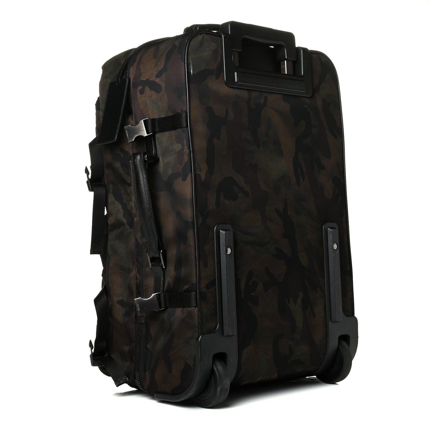 Prada Tessuto Nylon Saffiano Camouflage Trolley Luggage Mimetico 2 of 7