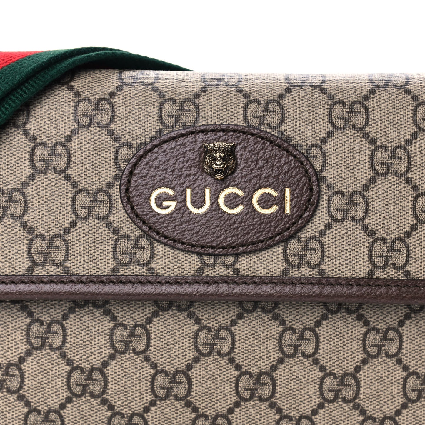 GG Supreme Monogram Neo Vintage Web Belt Bag Brown