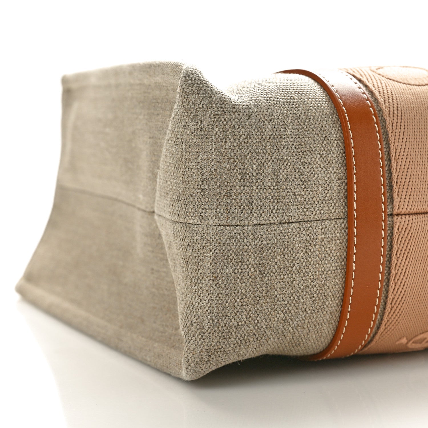Chloe Linen Calfskin Medium Woody Ribbon Tote Soft Tan 8 of 9