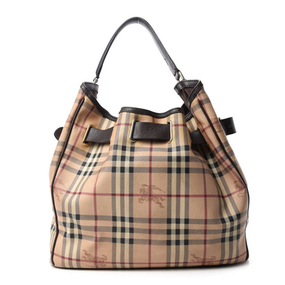 Burberry Haymarket Check Medium Walden Belted Hobo Chocolate 1 of 13