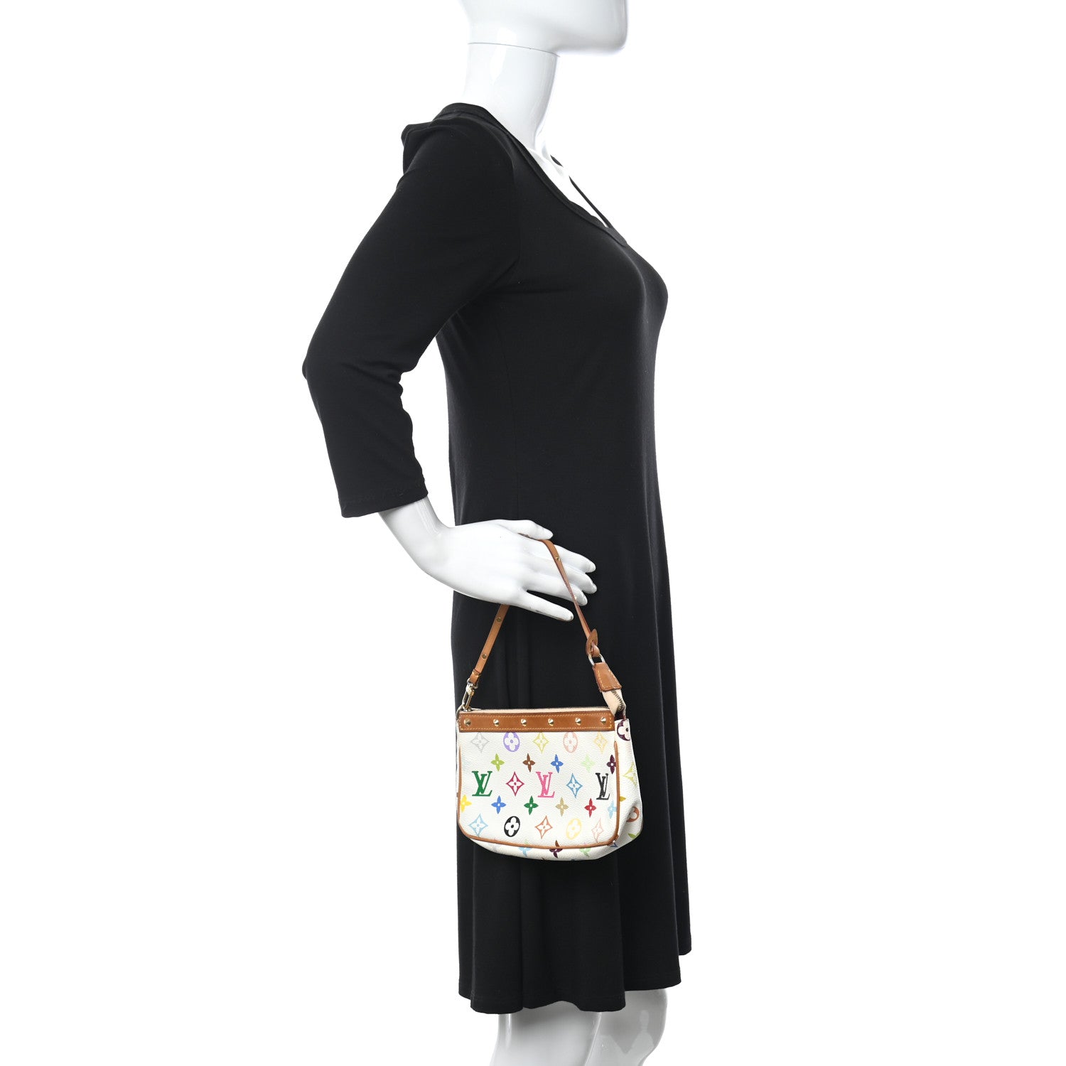 Louis Vuitton Monogram Multicolor Pochette Accessories White 2 of 9
