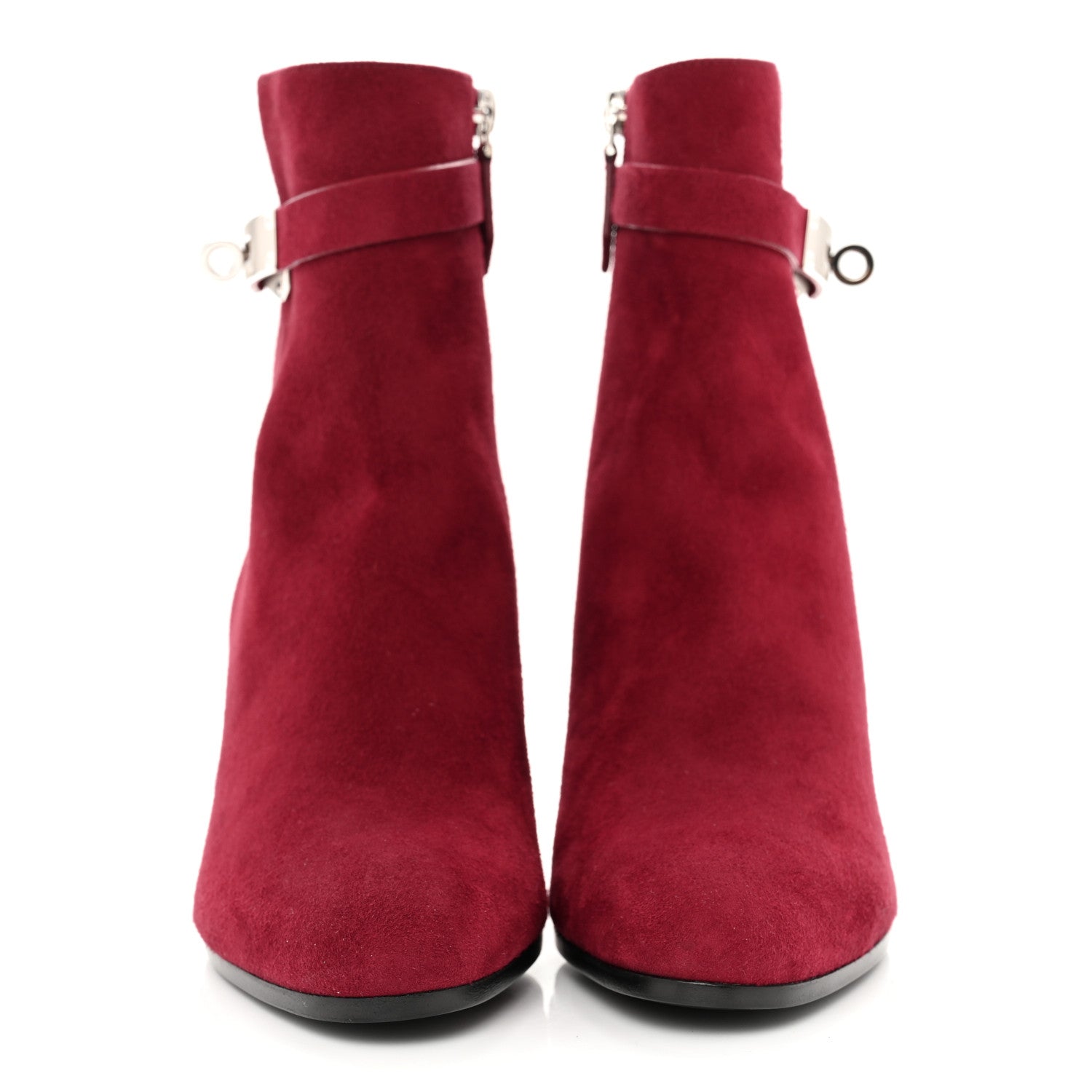 Hermes Suede Goatskin Saint Germain Ankle Boots 36.5 Rouge Tibetain 2 of 11