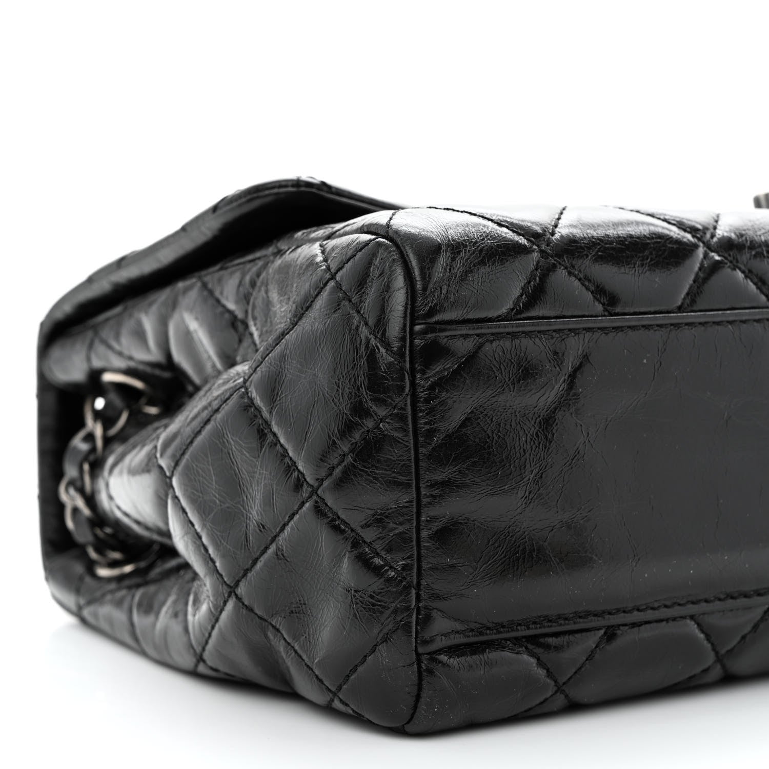 Chanel Glazed Calfskin Quilted Large Coco Soft Flap Black 9 of 10