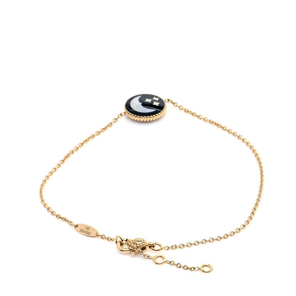 Christian Dior 18K Yellow Gold Diamond Black Onyx Mother of Pearl Rose Celeste Bracelet 3 of 9