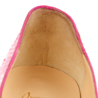 Christian Louboutin Python Lady Peep 150 Pumps 37.5 Rose Matador 9 of 10