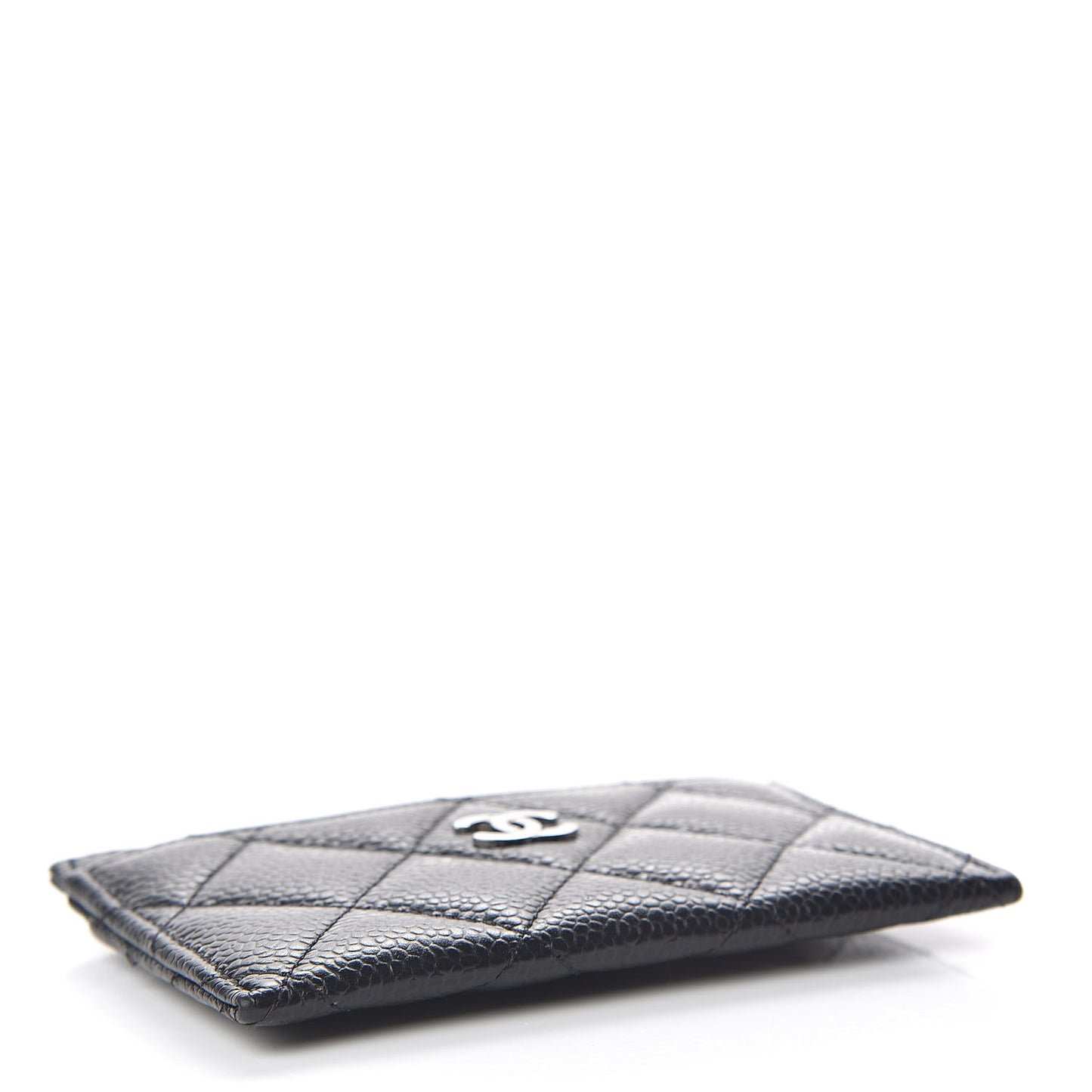 Caviar Quilted Card Holder Black