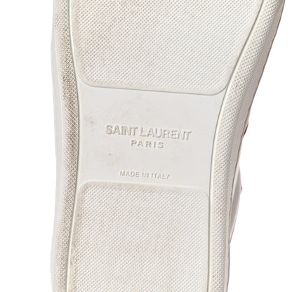 Saint Laurent Calfskin Court Classic SL/10H High Top Sneakers 43 White Red 17 of 25
