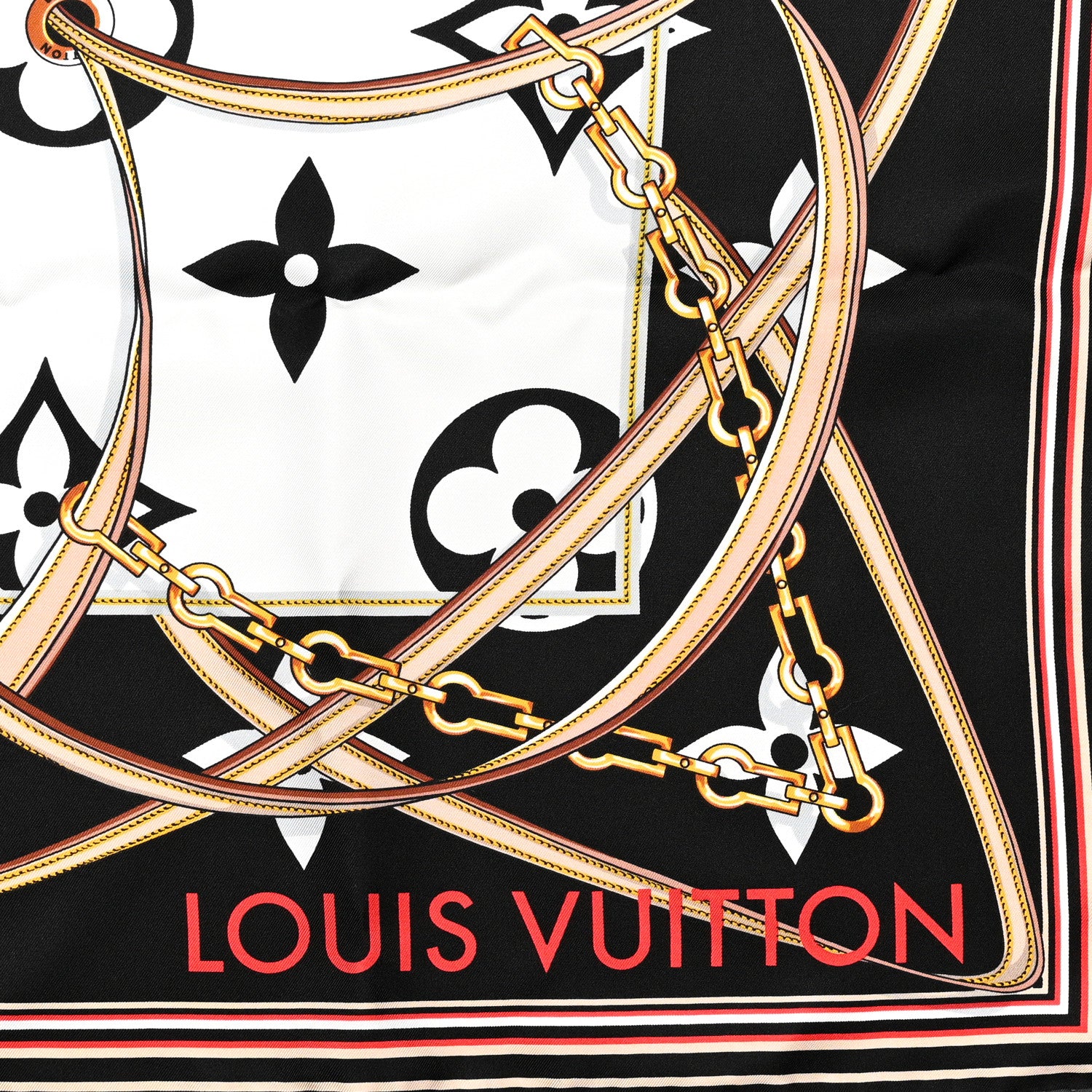 Louis Vuitton Silk Monogram Ultimate Square 90 Scarf Black 2 of 5