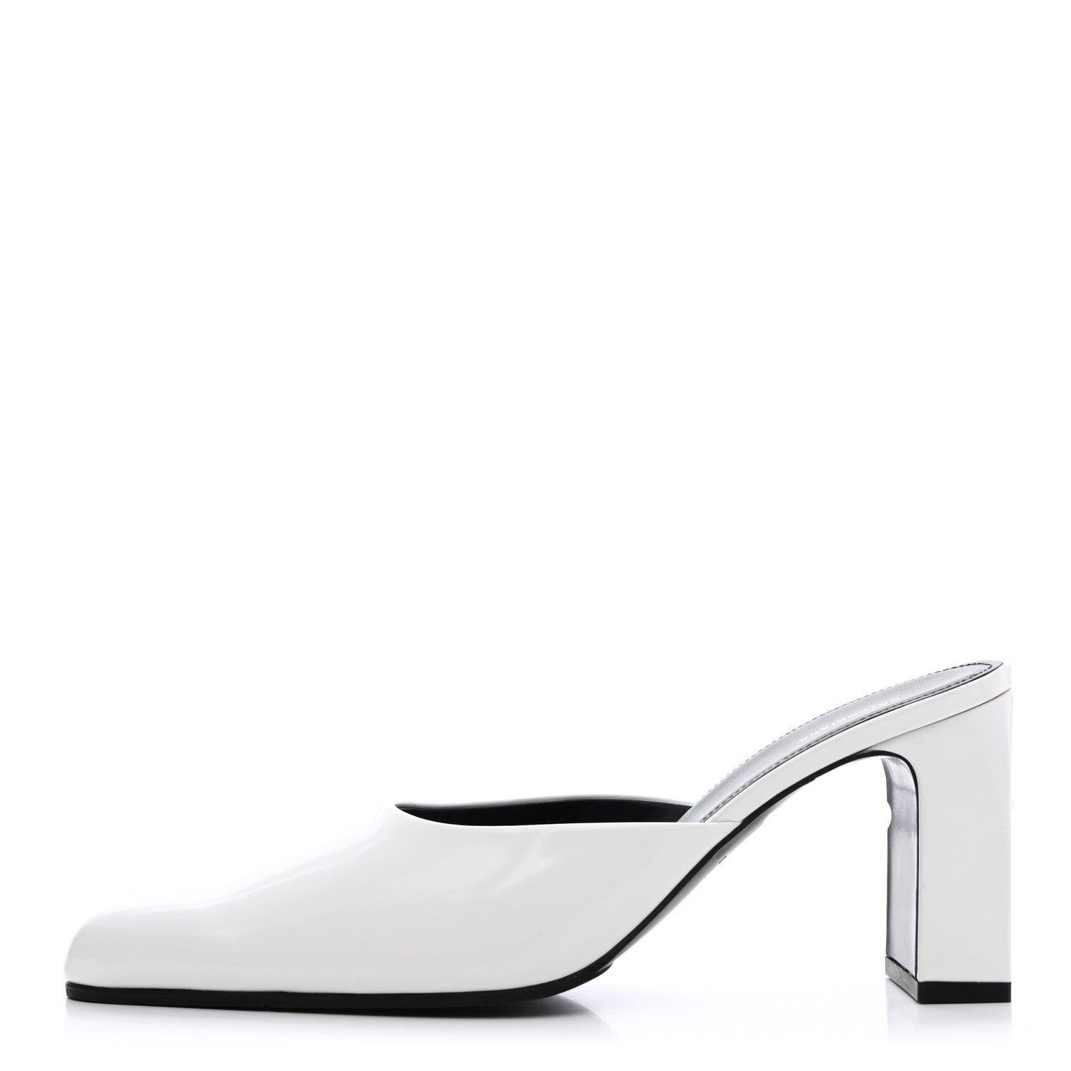 Balenciaga Patinated Calfskin Mule Pumps 37.5 Optic White 1 of 8