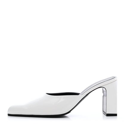 Balenciaga Patinated Calfskin Mule Pumps 37.5 Optic White 1 of 8