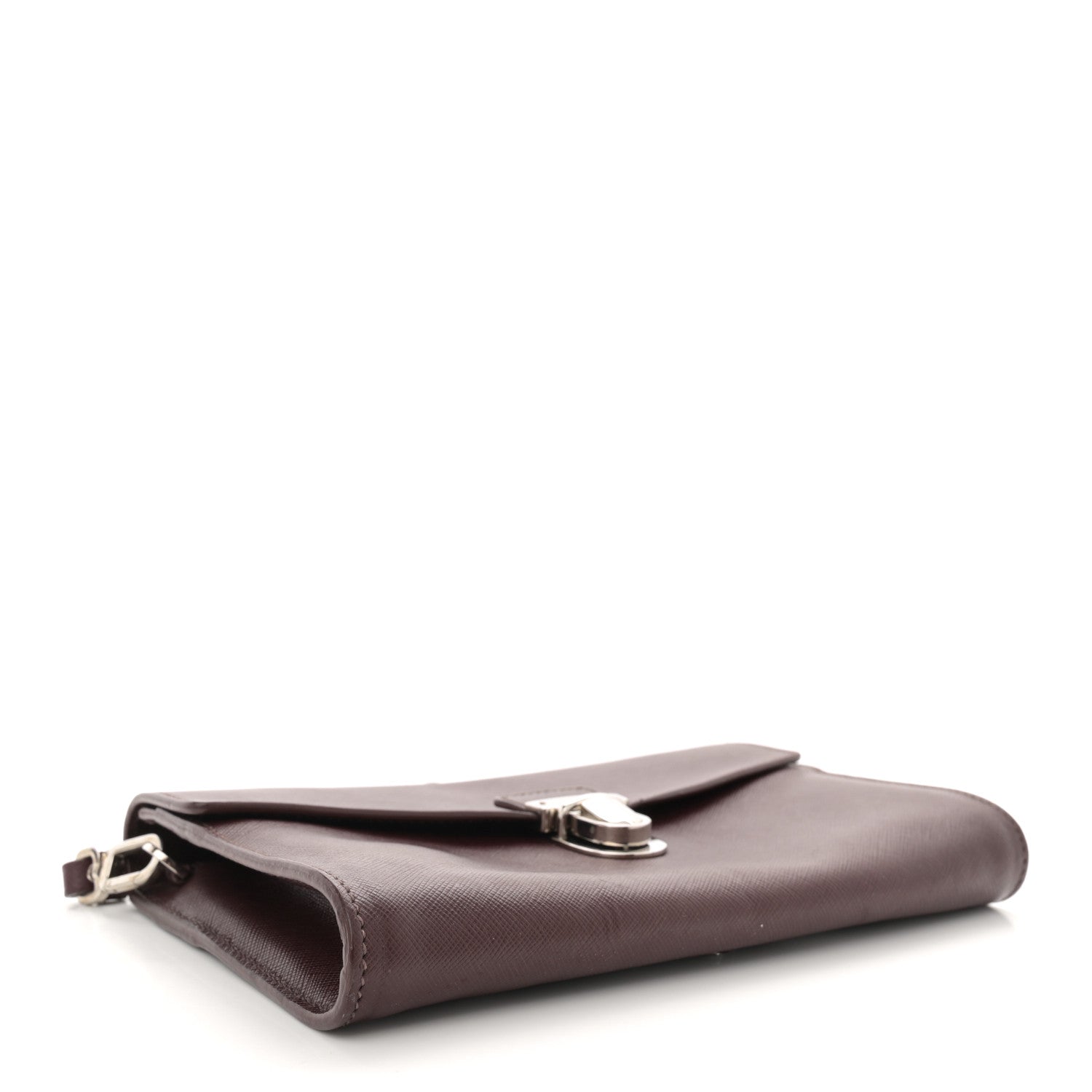 Prada Saffiano Clutch Wristlet Burgundy 4 of 8