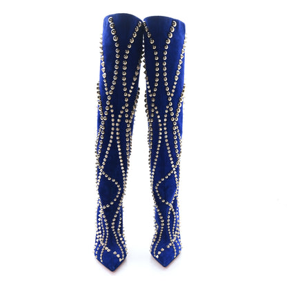 Christian Louboutin Suede Spiked Astrilarge Botta Pika Knee Boots 36 Night 2 of 6