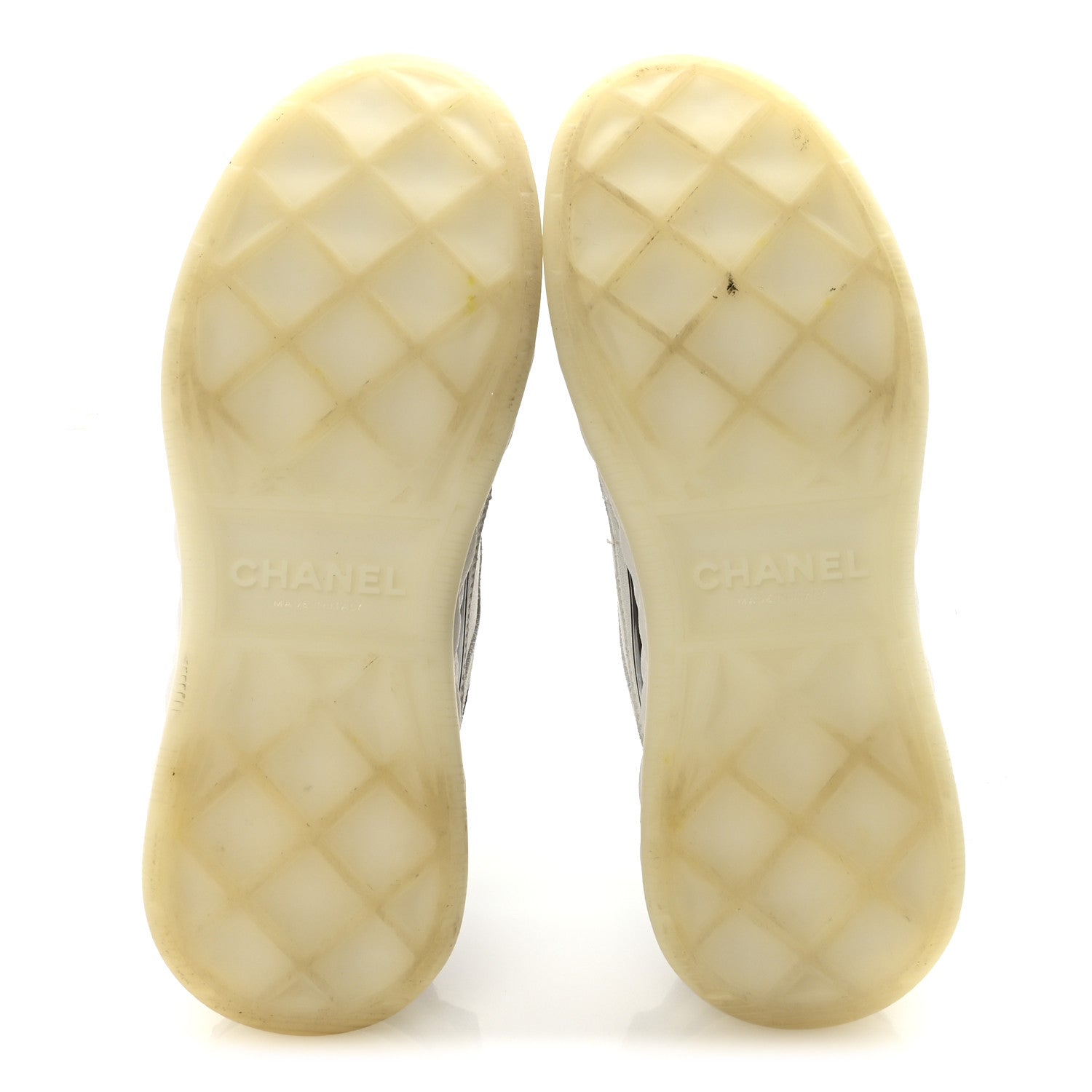Chanel Suede Calfskin Nylon Grosgrain CC Sneakers 37 White 6 of 10