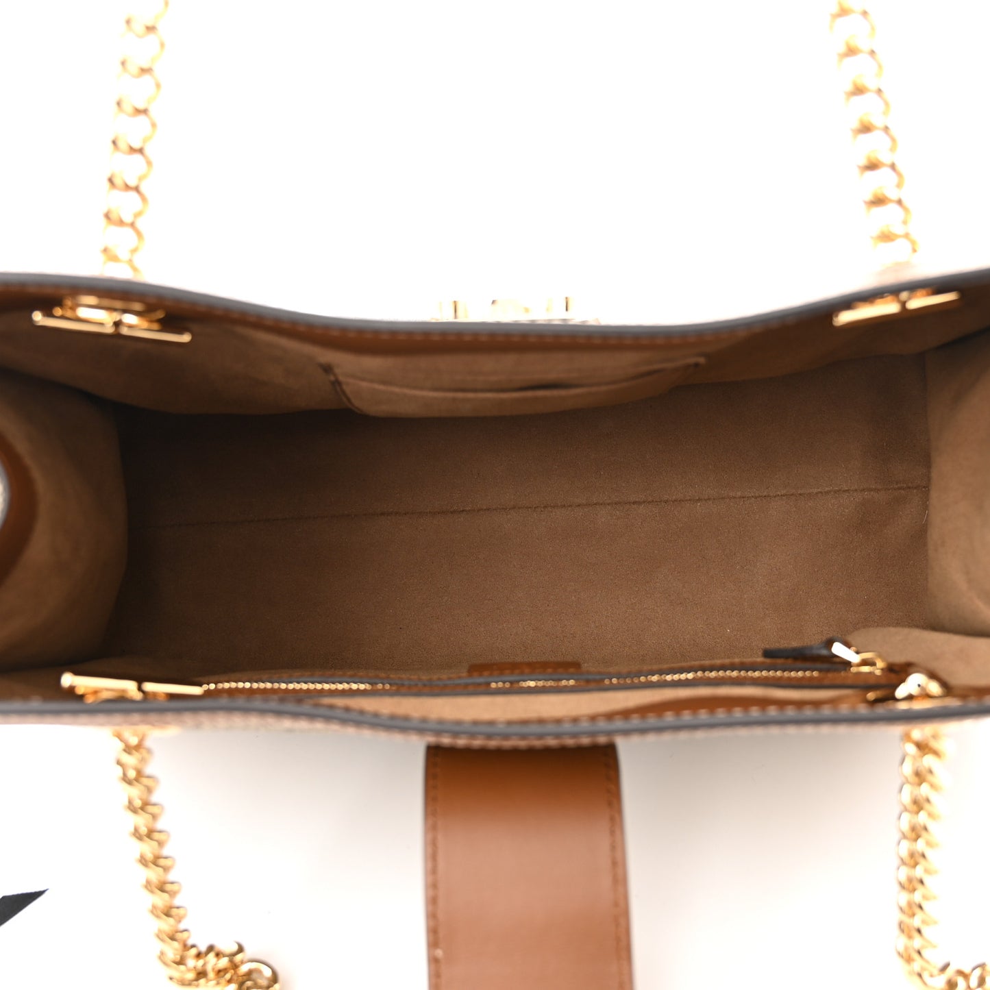 GG Supreme Monogram Medium Padlock Tote Beige Cuir