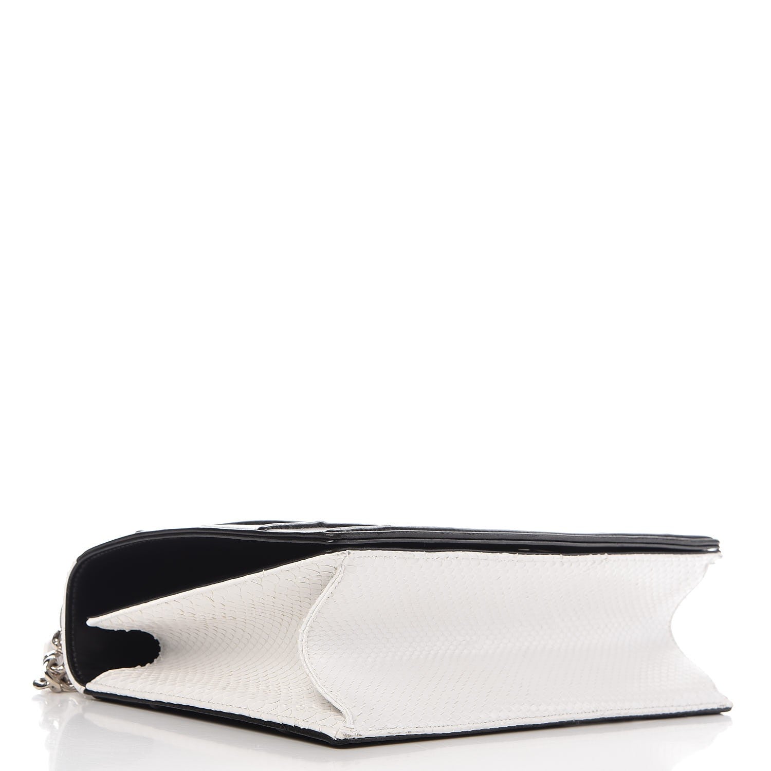 Christian Dior Lambskin Python Large Diorama Flap Bag Black White 4 of 7