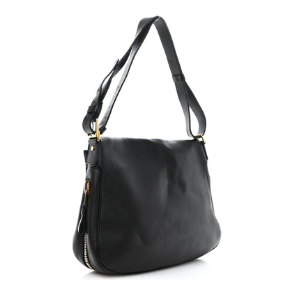 Tom Ford Grained Calfskin Large Jennifer Crossbody Bag Black 3 of 12