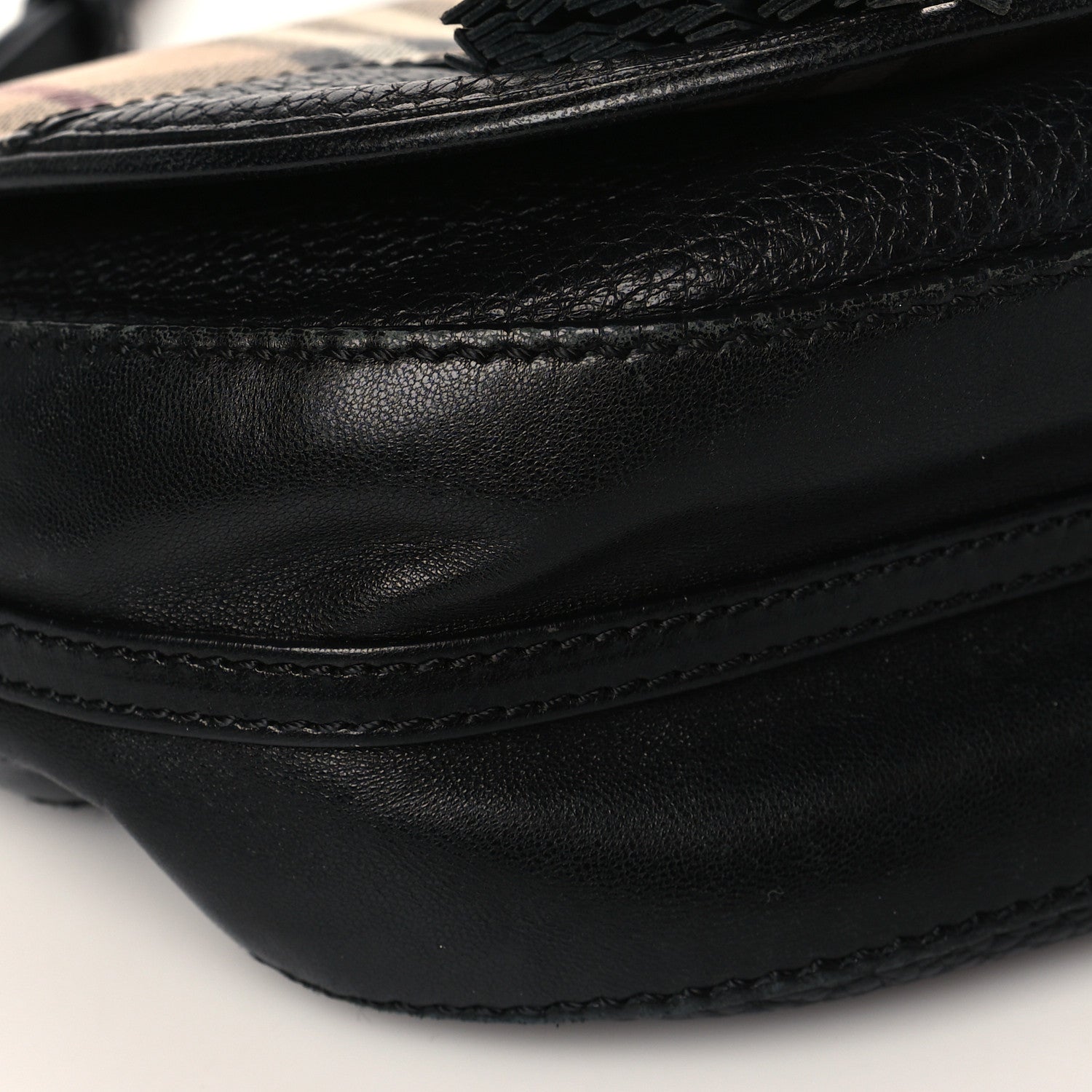 Burberry Haymarket Check Maydown Crossbody Bag Black 7 of 9
