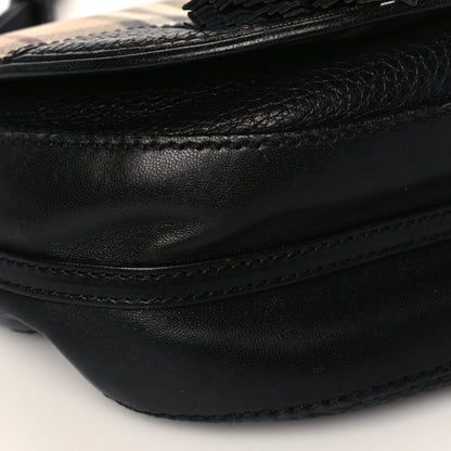 Burberry Haymarket Check Maydown Crossbody Bag Black 7 of 9