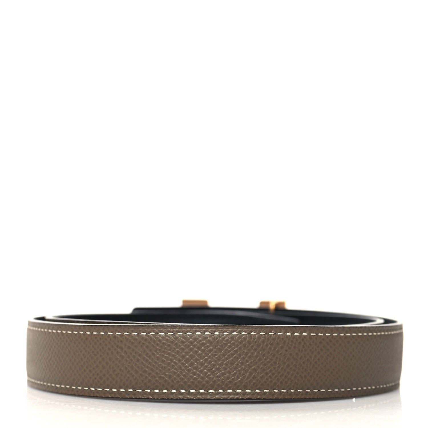 Hermes Swift Epsom Martelee Constance H Belt 75 30 Black Etoupe 2 of 5