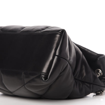 Saint Laurent Lambskin Quilted Medium Loulou Puffer Monogram Chain Satchel Black 7 of 10