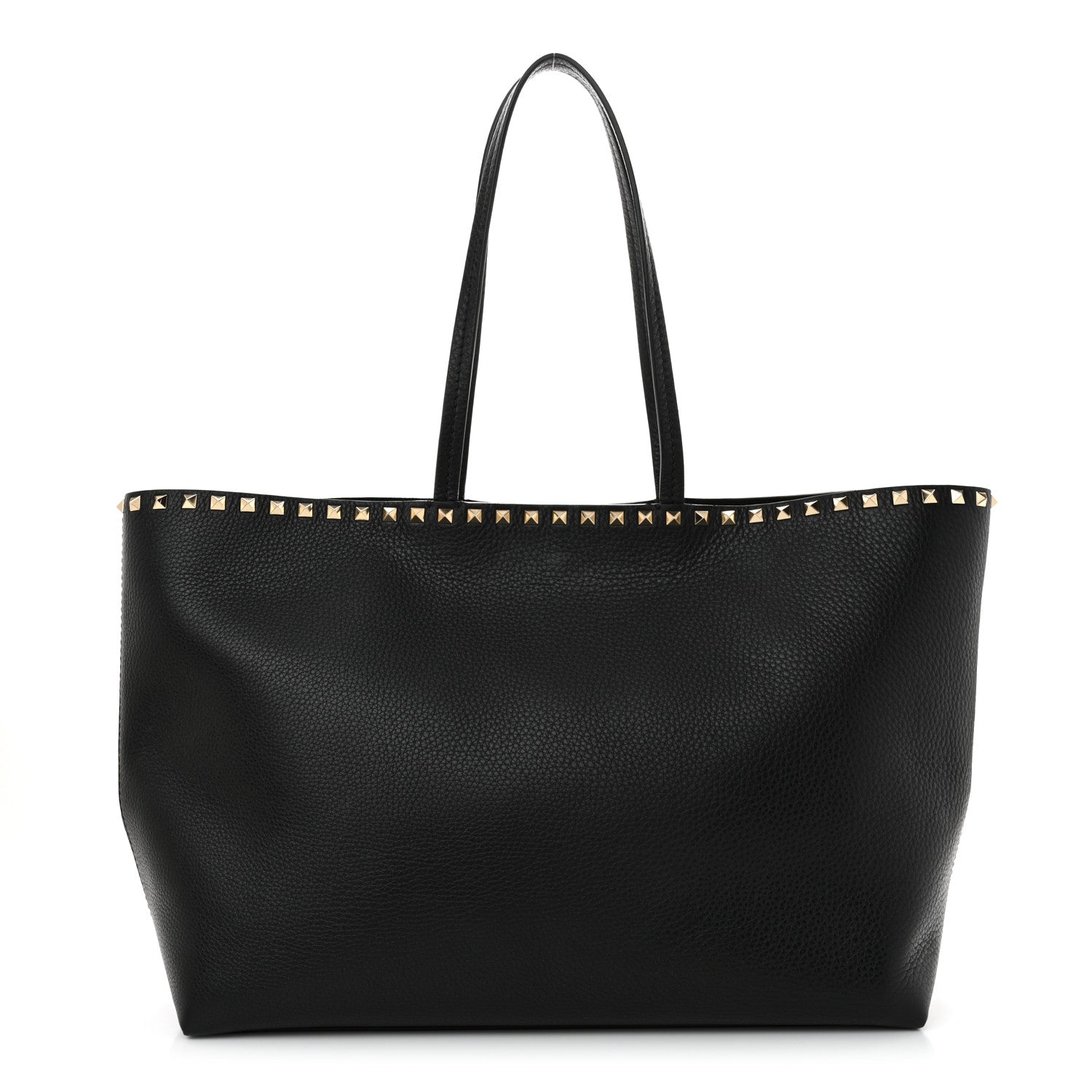 Valentino Garavani Grained Calfskin Rockstud Shoulder Tote Black 1 of 10