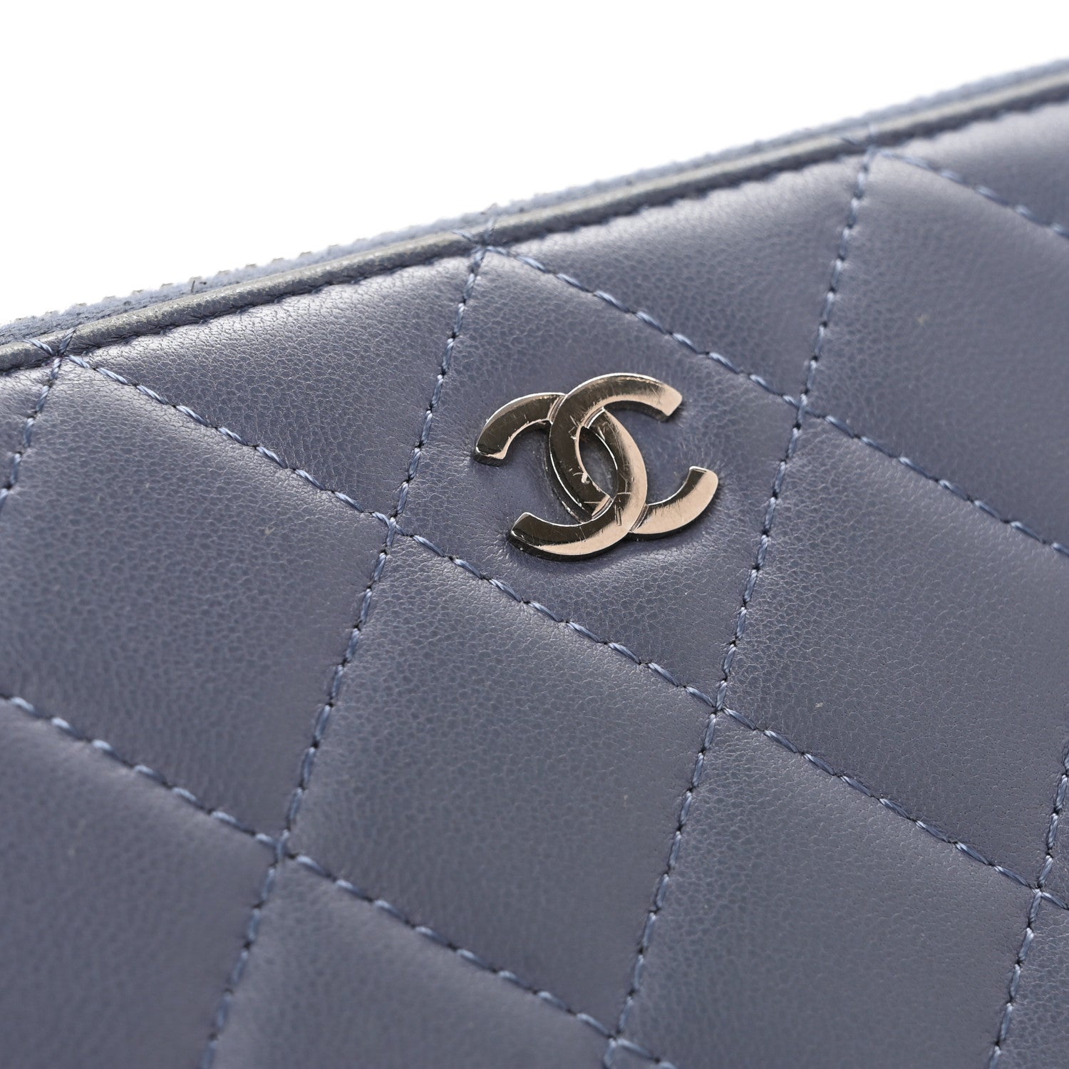 Chanel Lambskin Quilted Large Gusset Zip Around Wallet Lavender 11 of 13