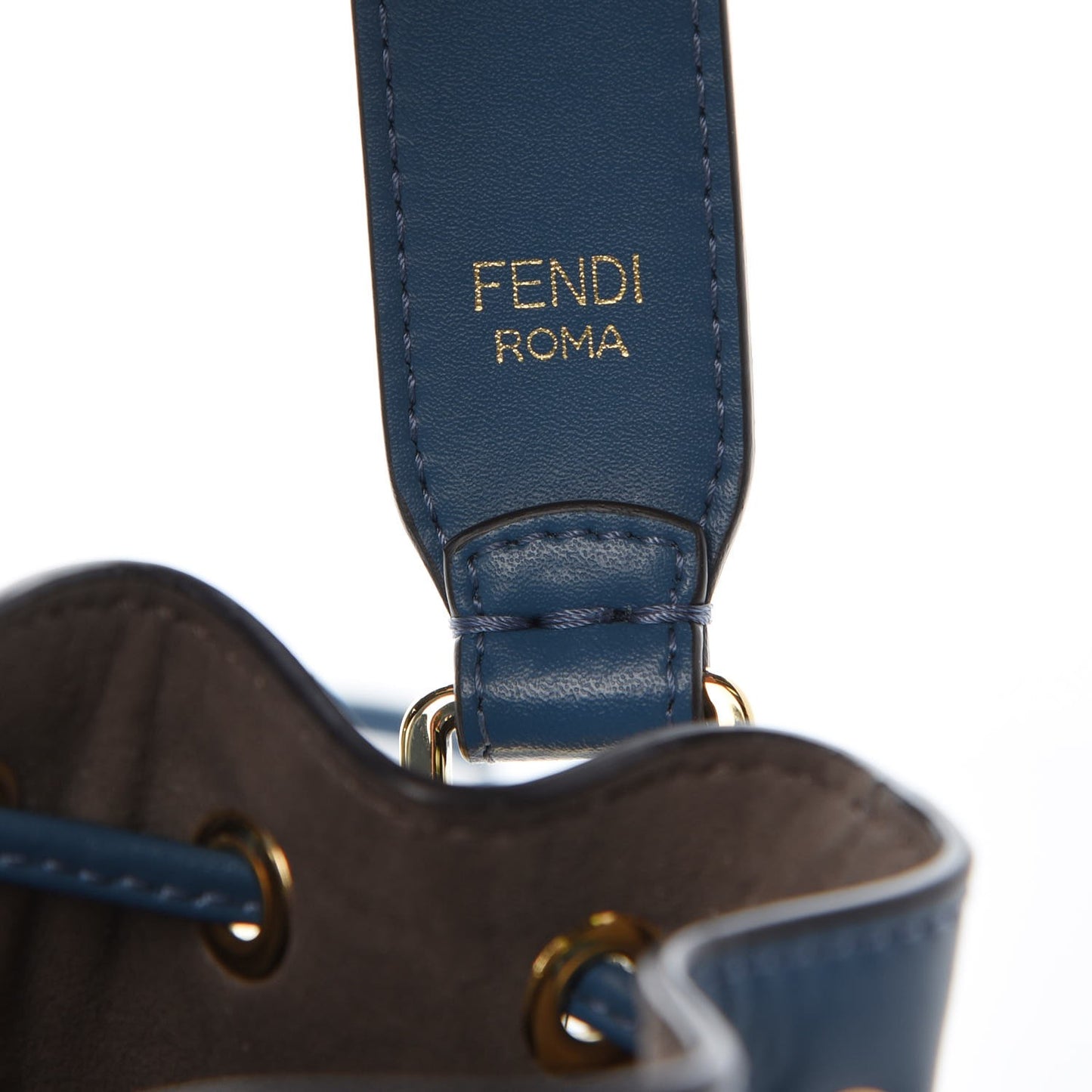 Vitello Liberty Lucido F is Fendi Mini Mon Tresor Bucket Bag Blue