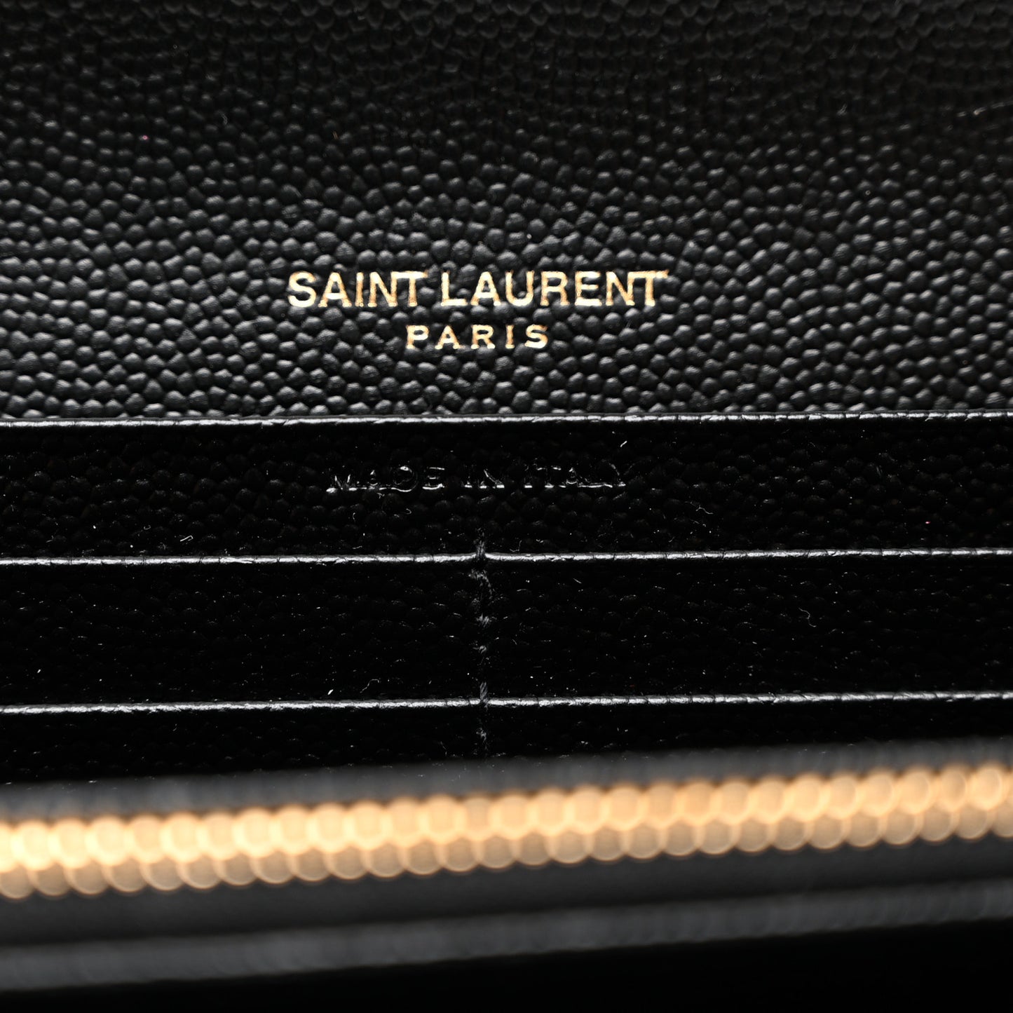 Grain De Poudre Matelasse Chevron Monogram Flap Wallet Black