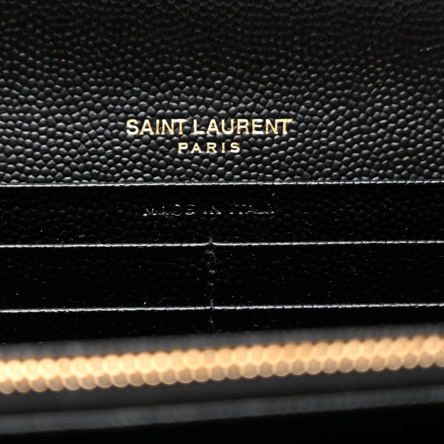Saint Laurent Grain De Poudre Matelasse Chevron Monogram Flap Wallet Black 7 of 7