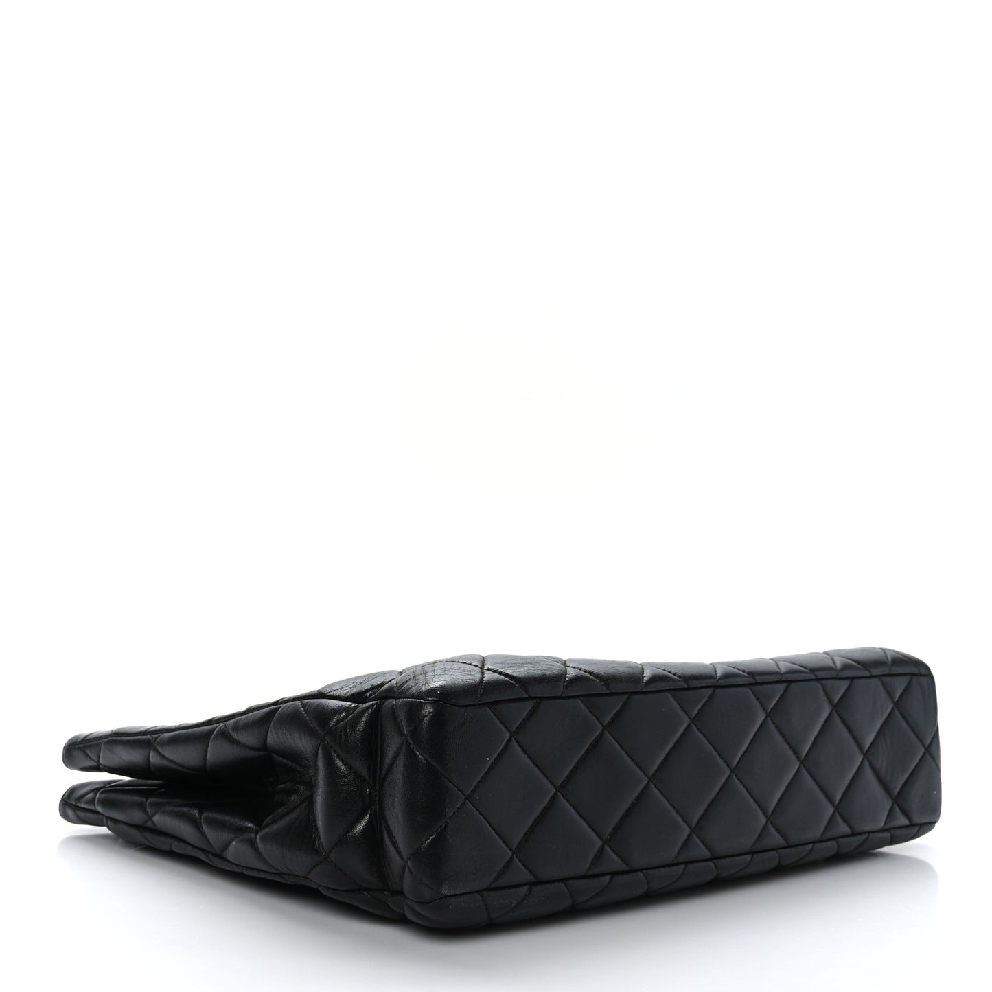 Lambskin Quilted Shopping Tote Black