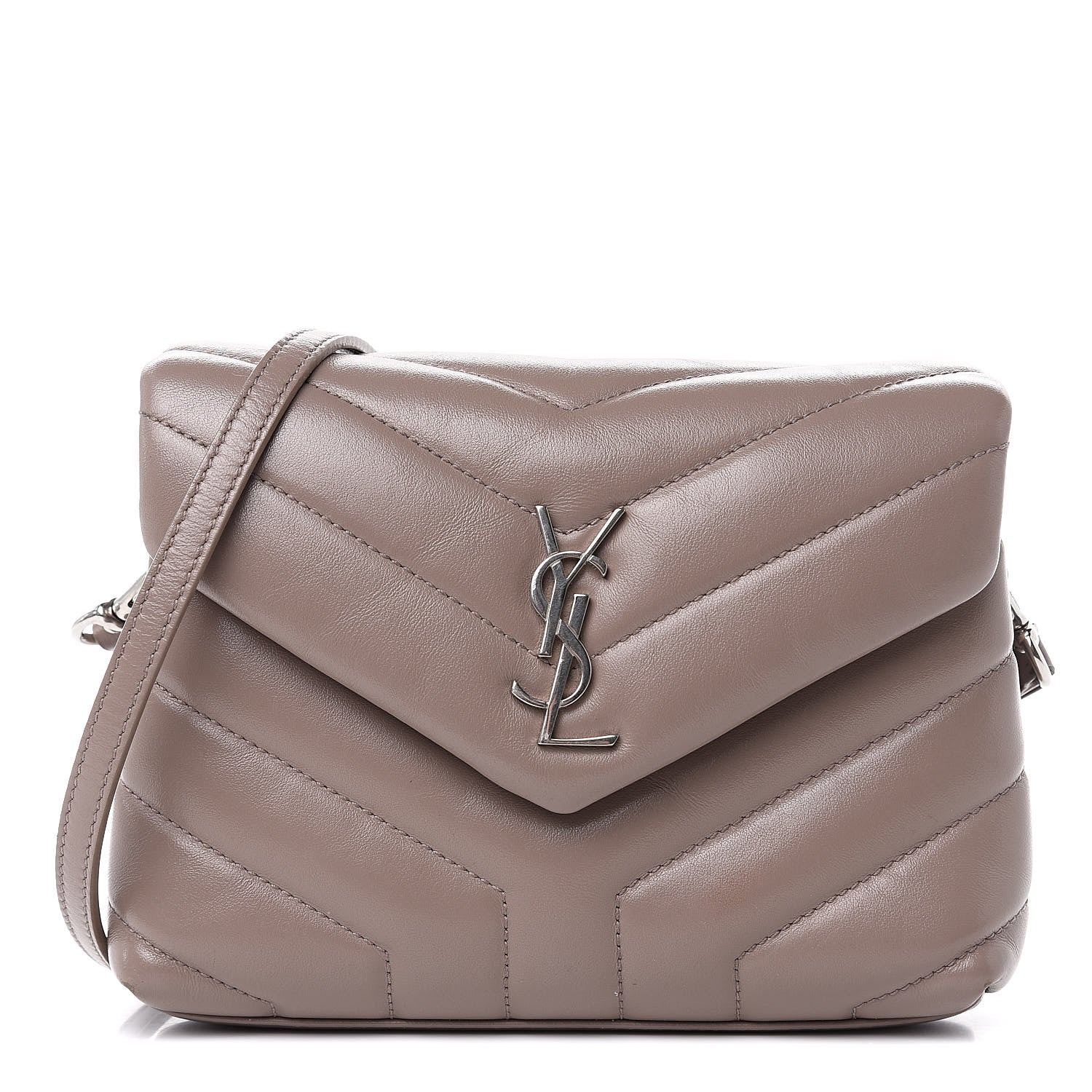 Saint Laurent Calfskin Y Quilted Toy Loulou Monogram Satchel Nude Powder 1 of 12