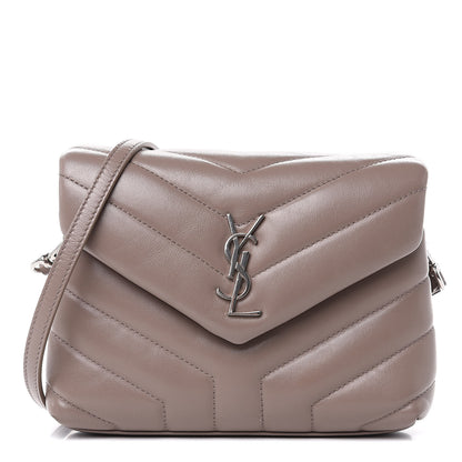 Saint Laurent Calfskin Y Quilted Toy Loulou Monogram Satchel Nude Powder 1 of 12