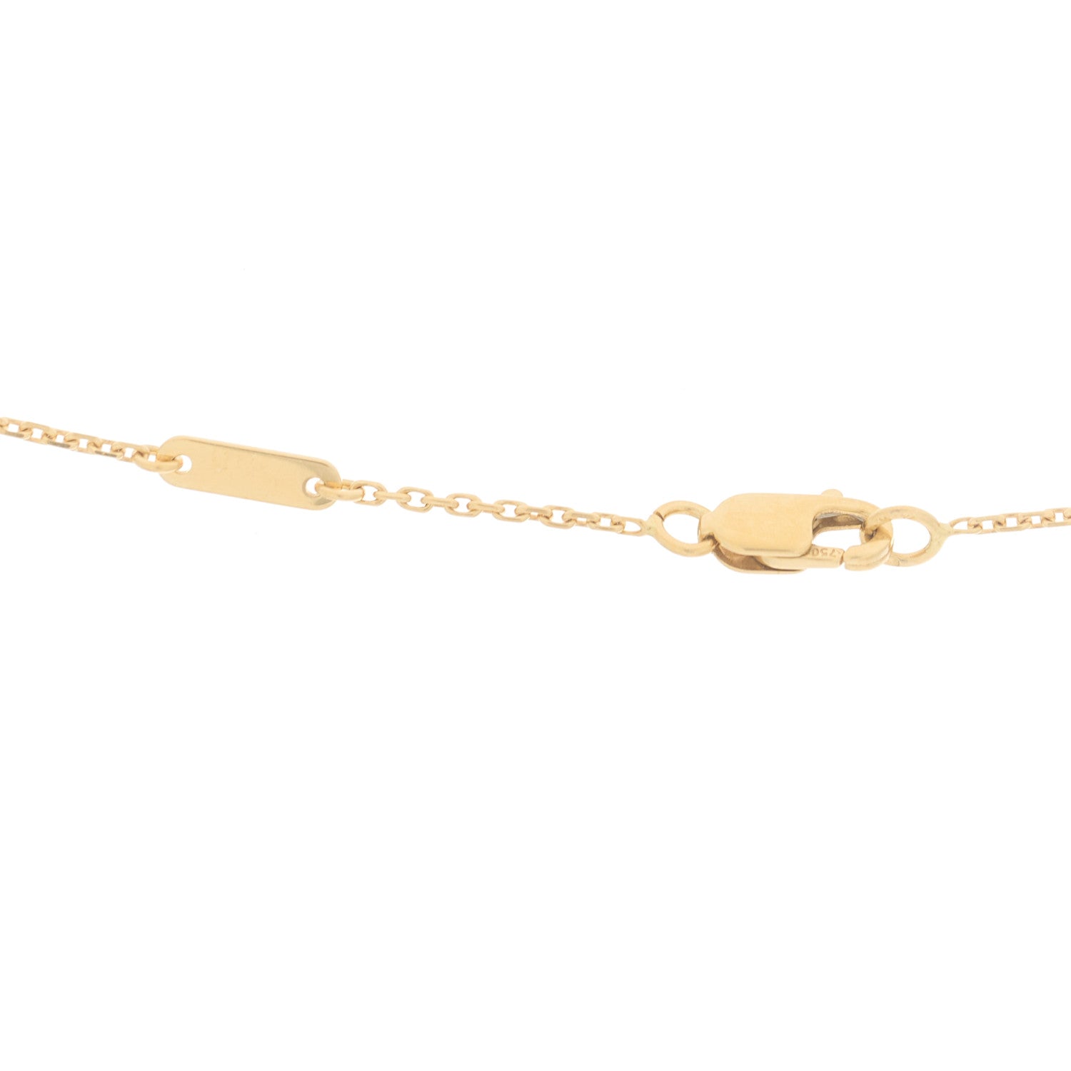 Van Cleef & Arpels 18K Yellow Gold Mother of Pearl Oval Pendant Necklace 4 of 5