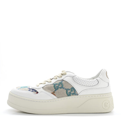 Gucci Dali Soft Calfskin GG Tennis Perforated Womens Platform 55mm Sneakers 40.5 White Multicolor 1 of 10
