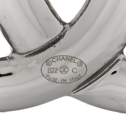 Chanel Metal Ruthenium CC Heart Brooch Gold 4 of 5