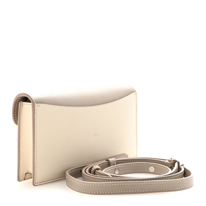 Loro Piana Grained Calfskin Extra Pochette Snowflakes Dove Antique Silver 3 of 9