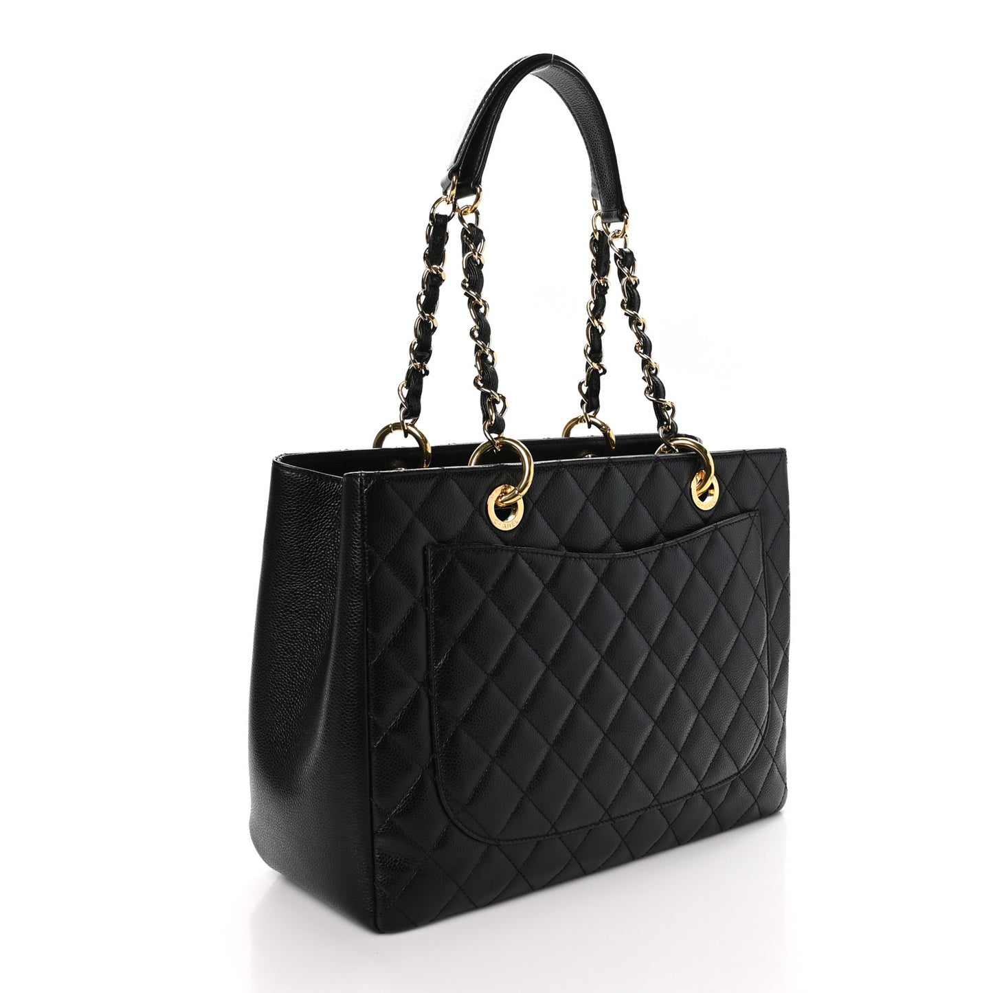 Caviar Quilted Grand Shopping Tote GST Black