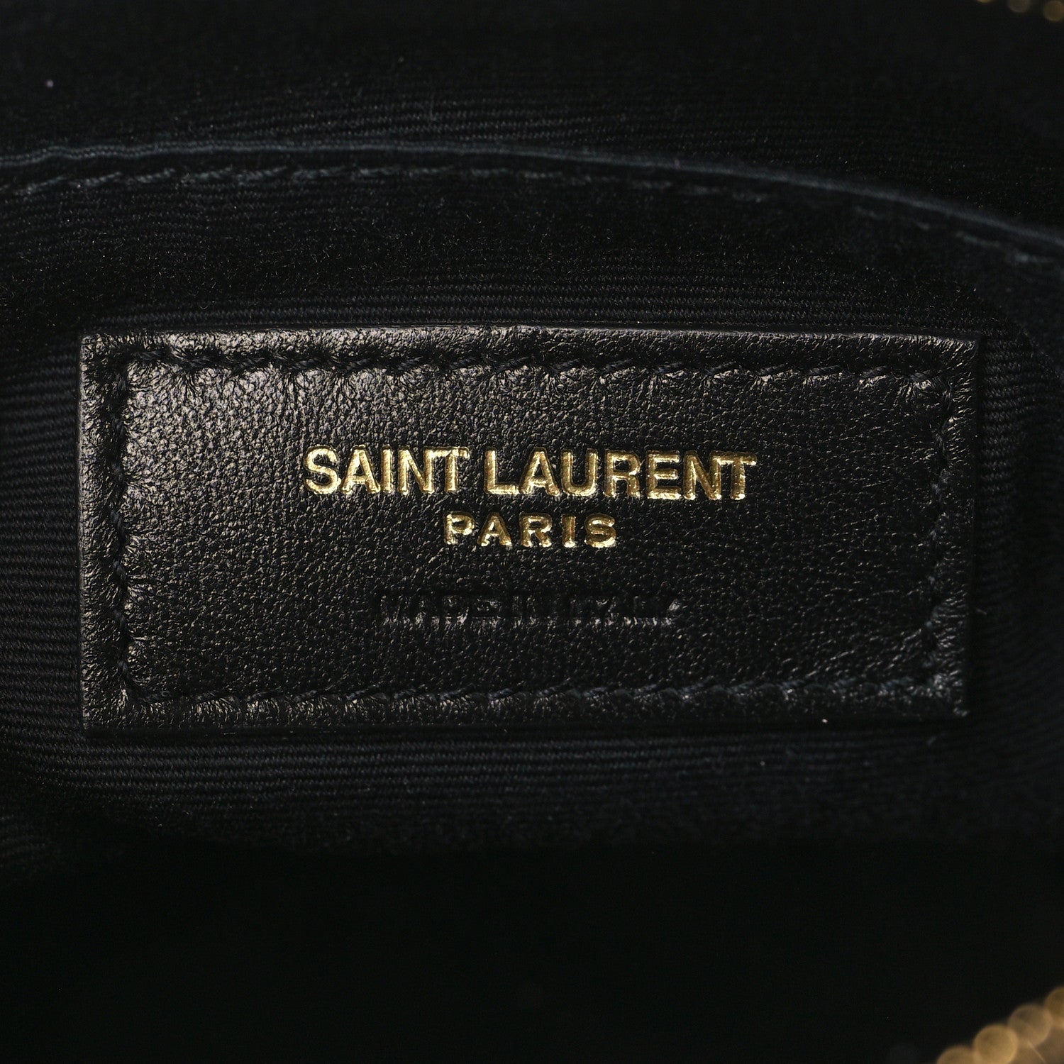 Saint Laurent Metallic Calfskin Matelasse Monogram Lou Belt Bag Platino 6 of 9