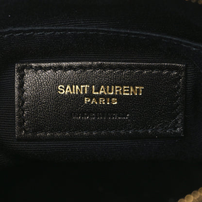 Saint Laurent Metallic Calfskin Matelasse Monogram Lou Belt Bag Platino 6 of 9