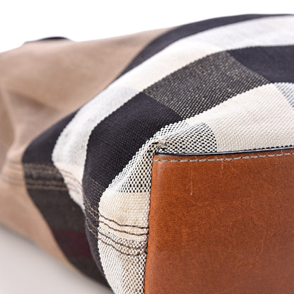 Burberry Canvas Mega Check Medium Ashby Hobo Saddle Brown 19 of 21