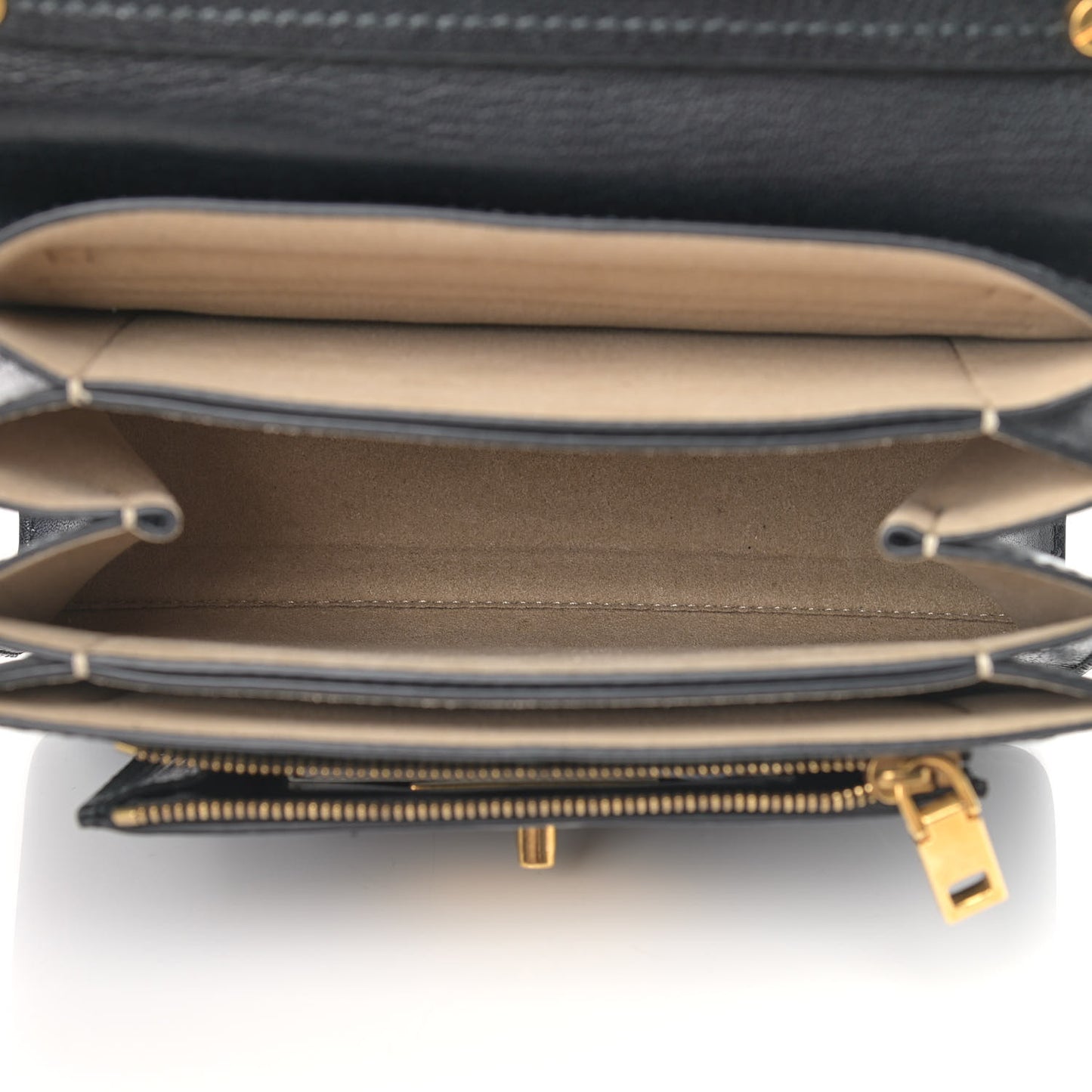 Goatskin Quilted Small GV3 Shoulder Bag Black